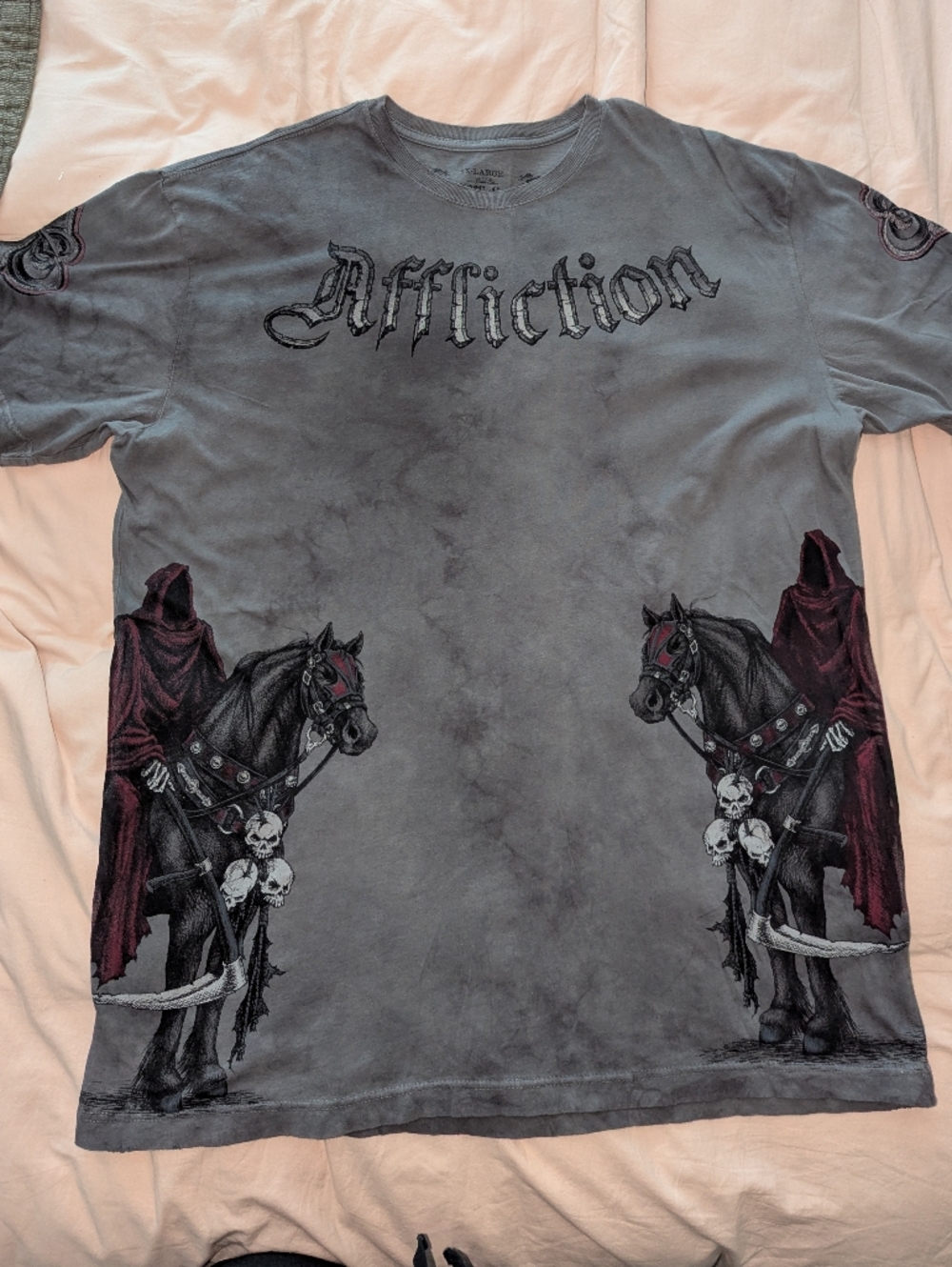 Affliction Reaper On Horse Live Fast Men's XXL Tshirt, EXCELLENT Condition